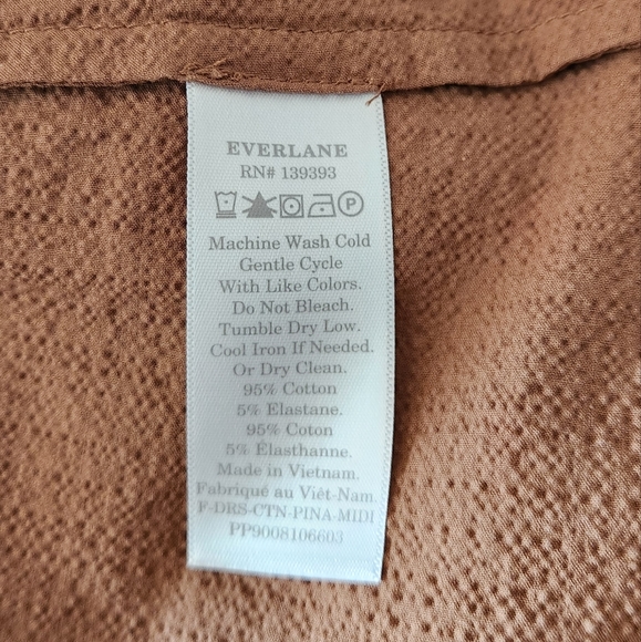 Everlane Cotton Pinafore Backless Dress Brown Sz 8 - Picture 10 of 14